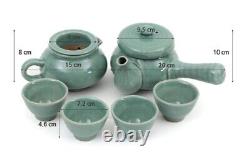 Korean Celadon Teapot Ceramic Pot Handmade Pottery Tea Set Teacup Earthen Pot