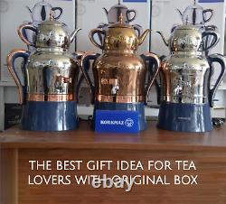 Korkmaz Tea Maker Set Stainless Steel Samovar, Electric Teapot Set for Gift