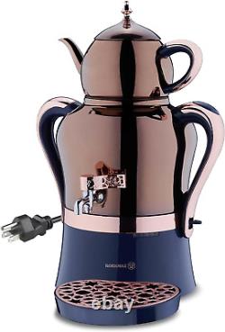 Korkmaz Tea Maker Set Stainless Steel Samovar, Electric Teapot Set for Gift