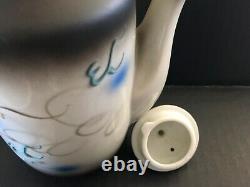 Kutani Moriage Dragon tea set for two Lithophane Geisha cups teapot cream sugar