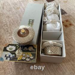 Kutani Ware Tea Set Porcelain Multicolor Unused Tea Pot and Cup Set