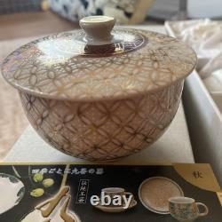 Kutani Ware Tea Set Porcelain Multicolor Unused Tea Pot and Cup Set