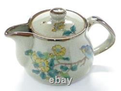 Kutani Ware Tea Set Teapot Small Golden Thread Plum And Bird Back Picture