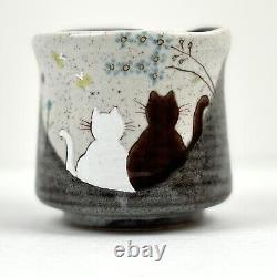 Kutani Yaki Ware Japanese Teapot, Teacup, Mug Cats 3pc. Japanese Tea Set