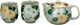 Kutani Yaki Yunomi Kyusu Set Japanese Tea Pot Cup Set Of 3 Gold Silver Camellia