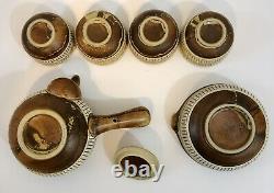 Kyusu Japanese Tea Pot Set with Bowl 4 Cups All Marked Handcrafted In Japan