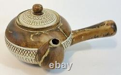 Kyusu Japanese Tea Pot Set with Bowl 4 Cups All Marked Handcrafted In Japan