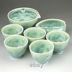 Kyusu Yunomi Yusamashi Kyo Kiyomizu yaki Japanese Sencha tea cup pot set crystal
