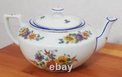 LDB & Co 15 piece Tea Set Germany Cobalt Blue & Gold Accents Wild Flowers china