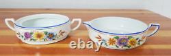 LDB & Co 15 piece Tea Set Germany Cobalt Blue & Gold Accents Wild Flowers china