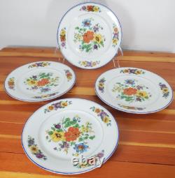 LDB & Co 15 piece Tea Set Germany Cobalt Blue & Gold Accents Wild Flowers china