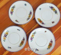 LDB & Co 15 piece Tea Set Germany Cobalt Blue & Gold Accents Wild Flowers china