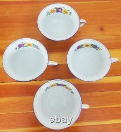 LDB & Co 15 piece Tea Set Germany Cobalt Blue & Gold Accents Wild Flowers china