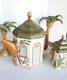 Lenox British Colonial Teapot Hut Palm Tree & Creamer Set Chuck Fischer