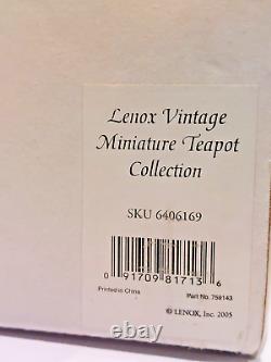 LENOX MINIATURE TEAPOT COLLECTION Vintage Patterns Mini Replicas NEW in BOX wCOA