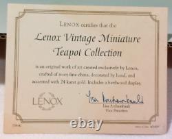 LENOX MINIATURE TEAPOT COLLECTION Vintage Patterns Mini Replicas NEW in BOX wCOA