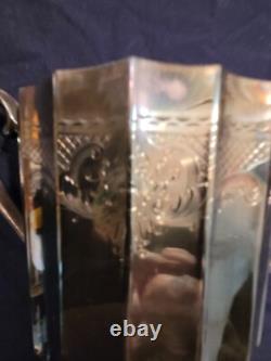 LUNT Silver Plate 5 Piece Set Coffee Pot, Tea Pot, Creamer, Sugar & Tea Caddy