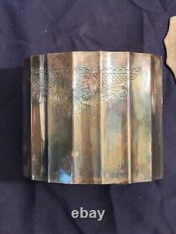 LUNT Silver Plate 5 Piece Set Coffee Pot, Tea Pot, Creamer, Sugar & Tea Caddy