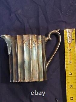 LUNT Silver Plate 5 Piece Set Coffee Pot, Tea Pot, Creamer, Sugar & Tea Caddy