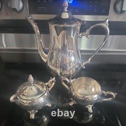 L. S. CO. SILVER PLATED TEA / COFFEE POT And Sugar Cup SET Pre-Owned Very Clean
