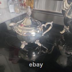 L. S. CO. SILVER PLATED TEA / COFFEE POT And Sugar Cup SET Pre-Owned Very Clean