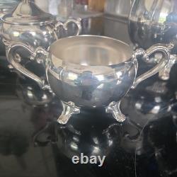 L. S. CO. SILVER PLATED TEA / COFFEE POT And Sugar Cup SET Pre-Owned Very Clean