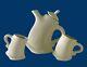 Lambert Tea Set Modernist Dancing & Strutting Signed Collectible Teapot + 2 Cups