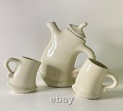 Lambert Tea Set Modernist Dancing & Strutting Signed Collectible Teapot + 2 Cups