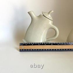 Lambert Tea Set Modernist Dancing & Strutting Signed Collectible Teapot + 2 Cups