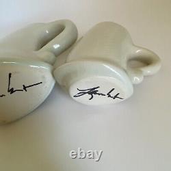 Lambert Tea Set Modernist Dancing & Strutting Signed Collectible Teapot + 2 Cups