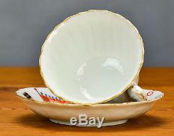 Large SET! 19C Japanese Porcelain Hichozan Tea or Coffee SET Pot Warrior Flower