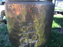 Late 1800's Imperial Russian Copper/Brass Samovar Tea Pot P. D Abramova Moscow