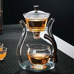 Lazy Kungfu Glass Tea Set Magnetic Water Diversion Rotating Crystal Glass
