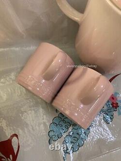 Le CREUSET SHELL PINK CHIFFON PINK COLLECTION RARE GRAND TEA POT TEAPOT MUGS SET