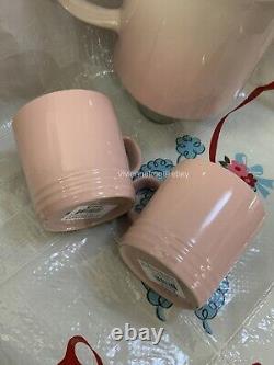 Le CREUSET SHELL PINK CHIFFON PINK COLLECTION RARE GRAND TEA POT TEAPOT MUGS SET