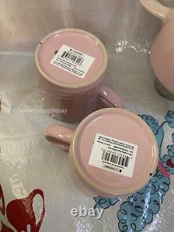 Le CREUSET SHELL PINK CHIFFON PINK COLLECTION RARE GRAND TEA POT TEAPOT MUGS SET