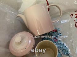 Le CREUSET SHELL PINK CHIFFON PINK COLLECTION RARE GRAND TEA POT TEAPOT MUGS SET