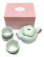 Le Creuset Small Flower Teapot Set Ice Green Teapot Cups Saucers With Box