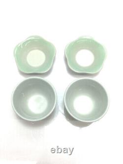 Le Creuset Small Flower Teapot Set Ice Green Teapot Cups Saucers with Box