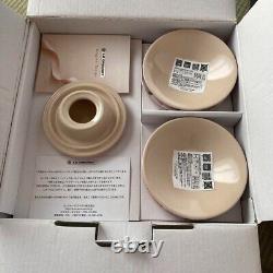 Le Creuset Tea Pot Set Teapot & 4 cup & 4 sorcer Set Pink Stoneware With Box