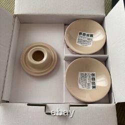 Le Creuset Tea Pot Set Teapot & 4 cup & 4 sorcer Set Pink Stoneware With Box