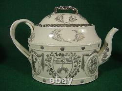 Leeds Pottery tea service set Wool Staplers Guild Revival Teapot Sugar Creamer