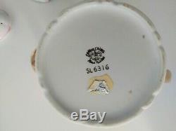 Lefton China Tea Pot, Creamer and Sugar Bowl Set 6319 6316 with 24K gold trim