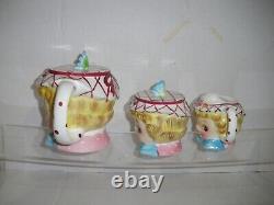 Lefton Miss Dainty Blonde Girl Set Cream & Sugar & Teapot