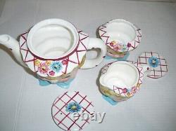 Lefton Miss Dainty Blonde Girl Set Cream & Sugar & Teapot