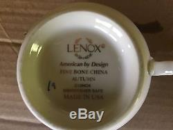 Lenox Autumn American China Tea Set Pot Sugar Creamer Cups Kp606