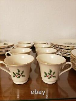 Lenox China Holiday Special Holly Berry 8 place settings and 1 teapot