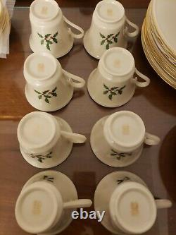 Lenox China Holiday Special Holly Berry 8 place settings and 1 teapot