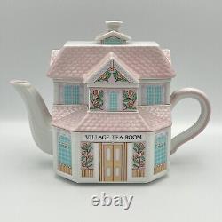 Lenox Spice Village Tea Room with Lid 1991 Vintage Tea Pot Colorful Pink Porcelain