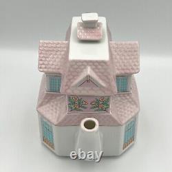 Lenox Spice Village Tea Room with Lid 1991 Vintage Tea Pot Colorful Pink Porcelain